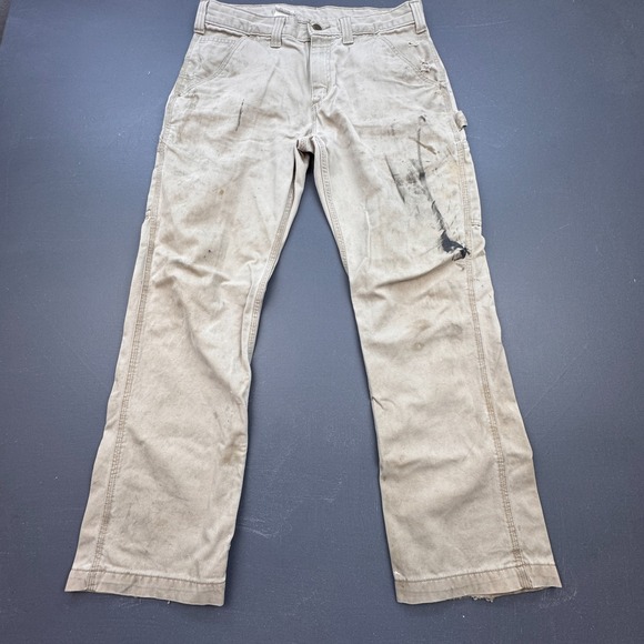 Carhartt B324 Work Pants Men's 32x30 Relaxed Fit Tan Canvas Utility Distressed - Picture 1 of 15
